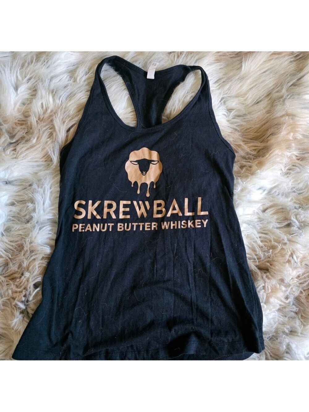 Black Tank Top Peanut Butter Whiskey Gold Logo Women